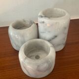 Vintage marble candlestick trio from the 1970s.