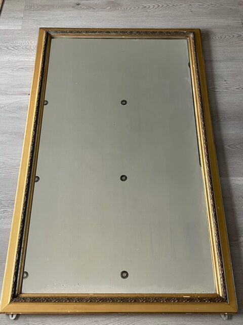 LARGE MIRROR OF FIREPLACE WOOD AND STUCCO DORE XIX EME NAPOLEON III