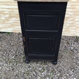 1940s walnut bedside on marble