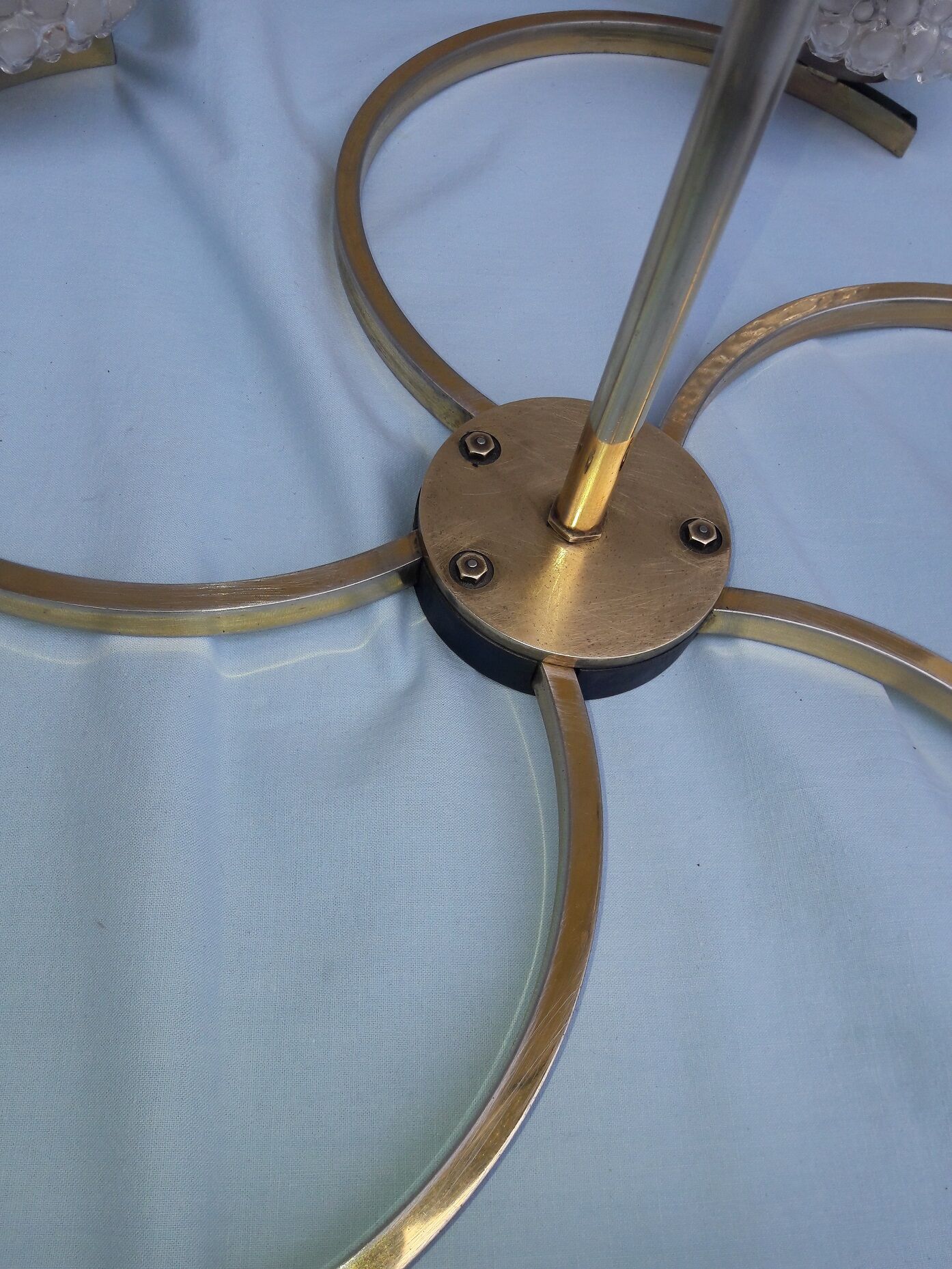 Metal and glass chandelier