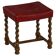 Twisted barley stool in Danish baroque oak with a red leather seat, early 20th century.
