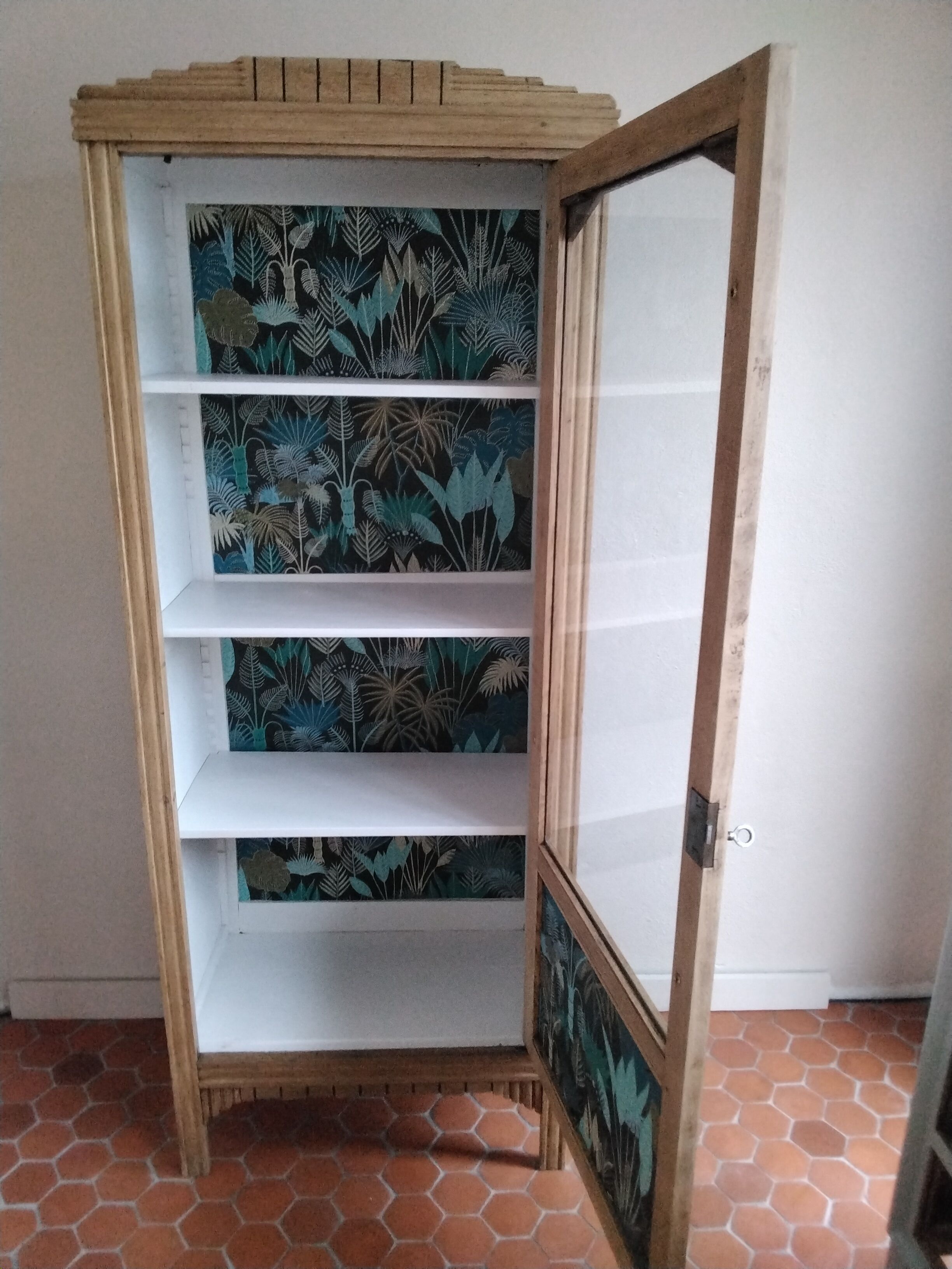 Armoire vitrine art deco vintage relookée | Selency