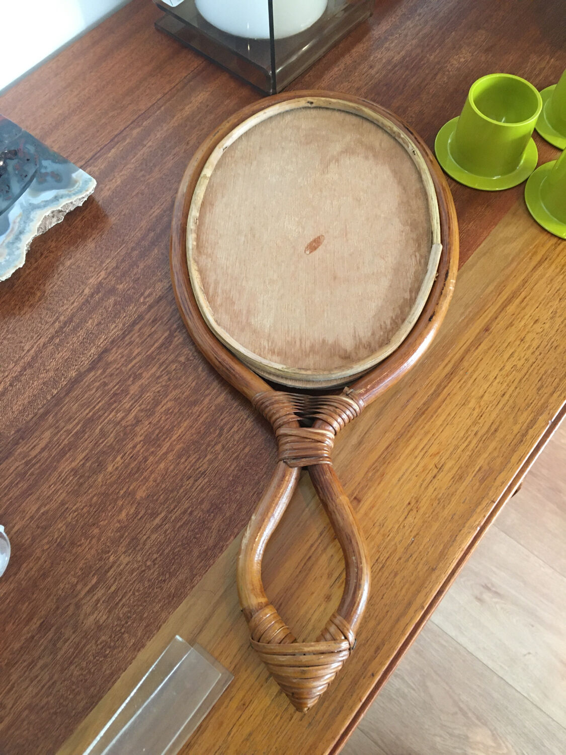 Vintage rattan mirror