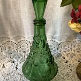 Italian glass carafe bottle, green Empoli