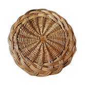 Round top wicker centerpiece vintage basketry to put on or on the wall