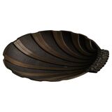 Danish Art Deco decorative shell bowl in bronze, 1930s–1940s.