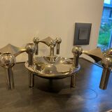 3 S22 candlesticks and 1 modular S44 bowl NAGEL vintage 1970
