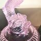 Fish pink glass vase koi design 70s