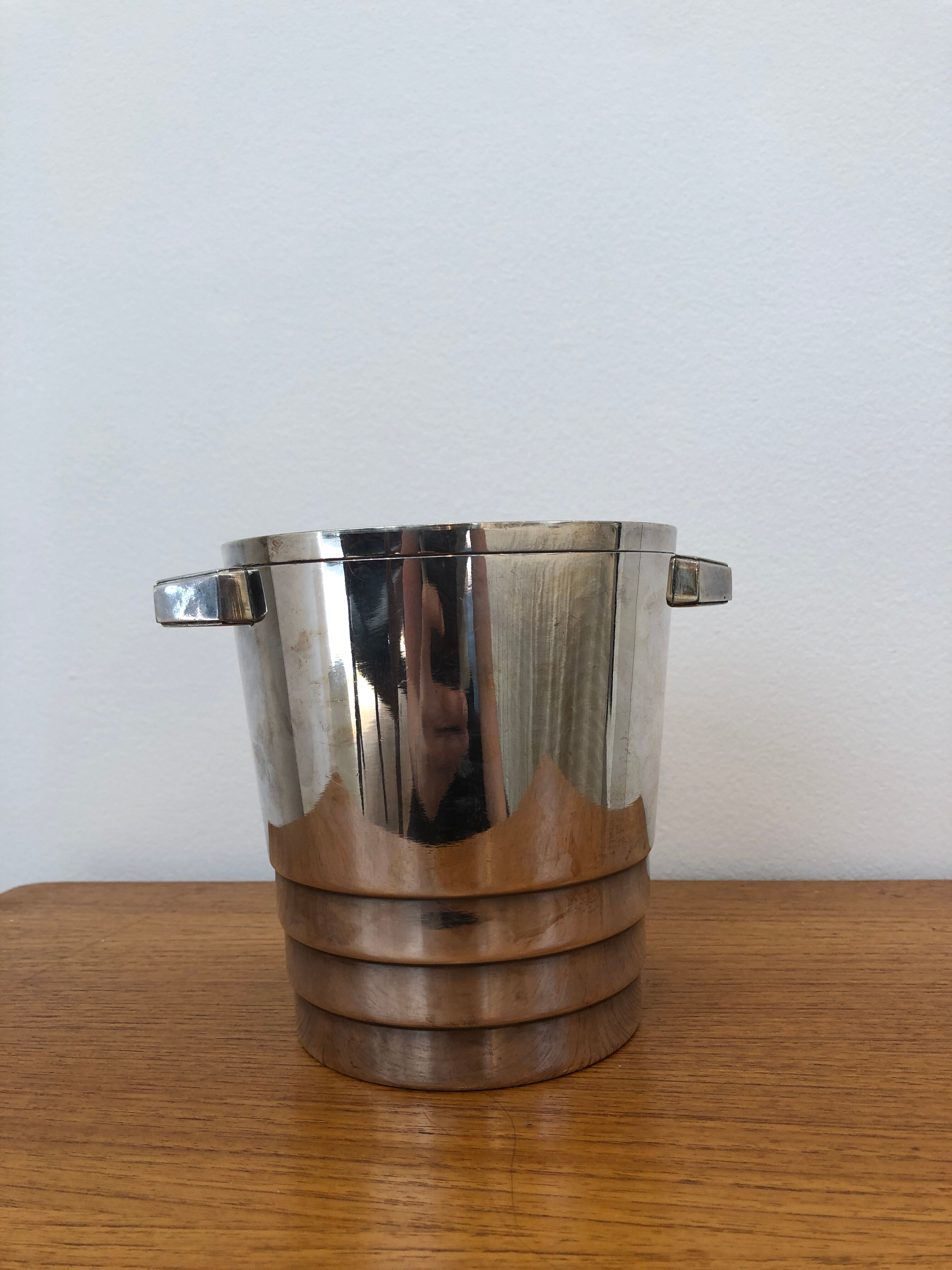 Gallia silver metal ice bucket