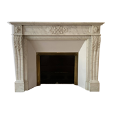 Antique marble fireplace with overmantel and mirror - Haussmannian apartment