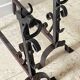 Pair of vintage steel brutalist andirons