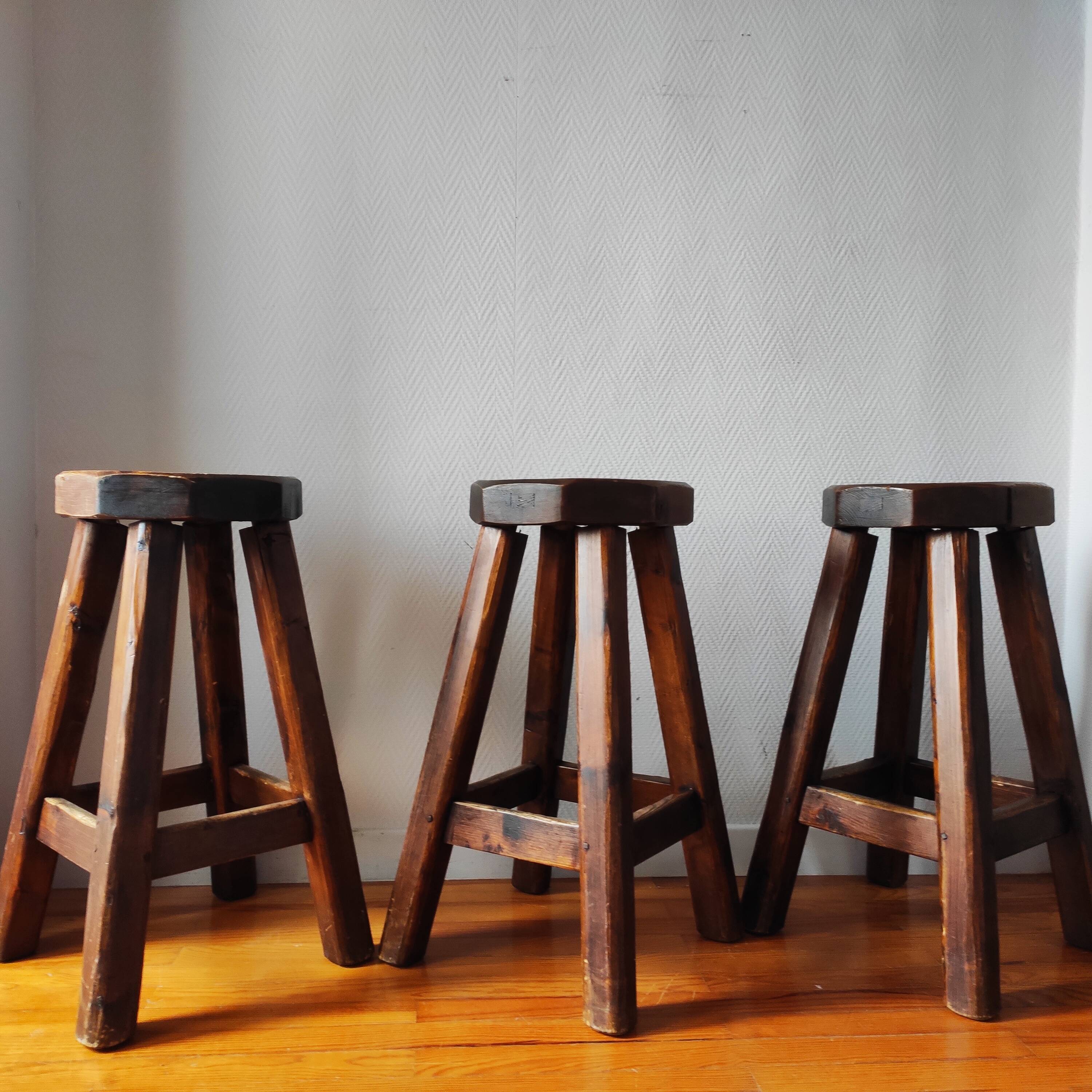 Vintage brutalist bar stools 1960/70