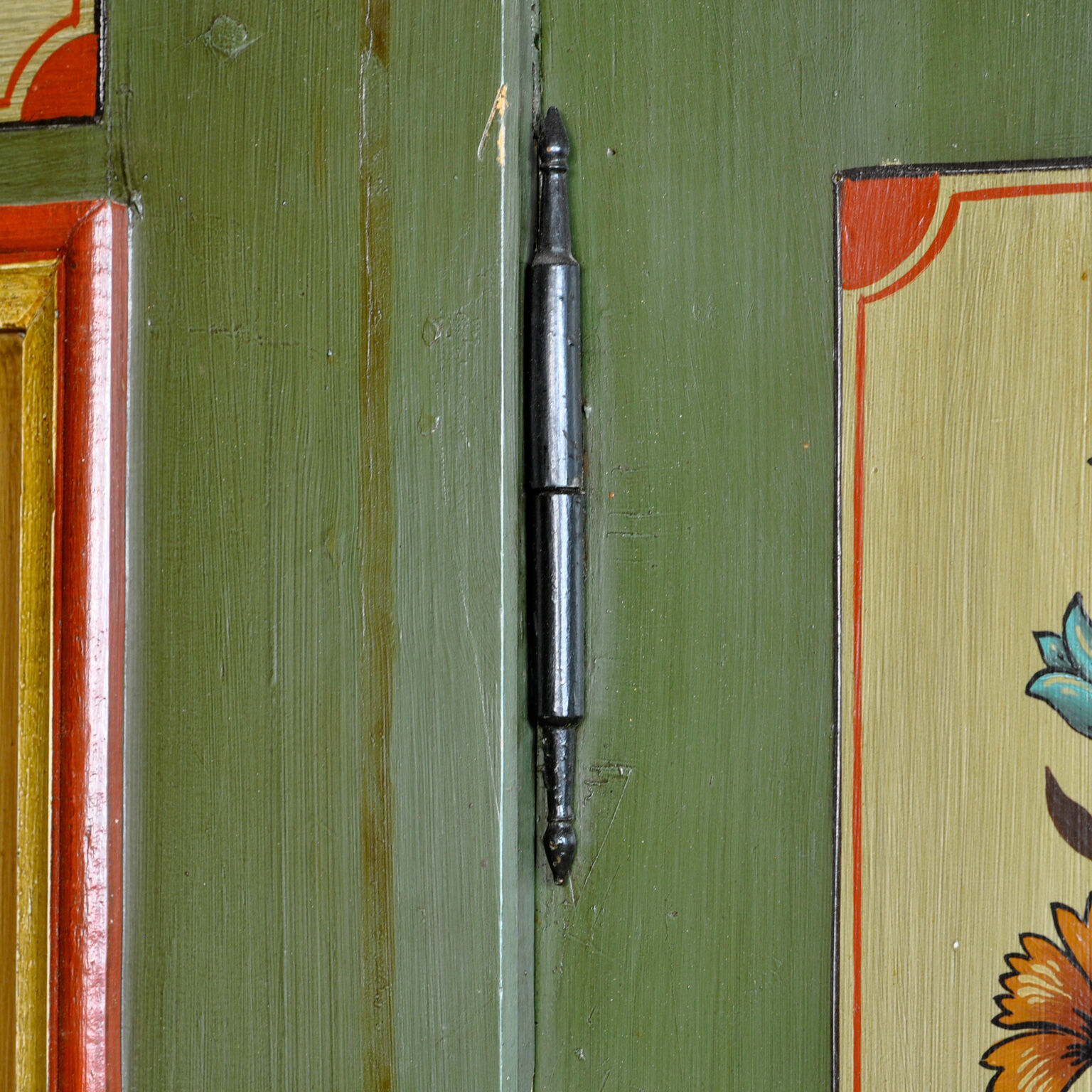 Antique German Hand Painted Cabinet, 1876