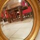 Old oval mirror gilded wood with gold leaf Napoleon III 60x51cm