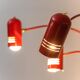 Floor lamp with 3 lights, 1970s vintage modernism