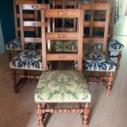 Series of 6 Louis XIII style chairs, in walnut