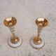 Pair of vintage brass and mother-of-pearl candlesticks