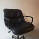 Black leather office chair by Charles Pollock for Knoll,1970