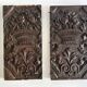 Pair of antique decorative panels in carved wood, 19th century