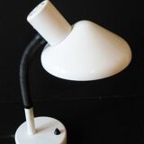 Vintage white flexible black Space Age desk lamp, 1970s.