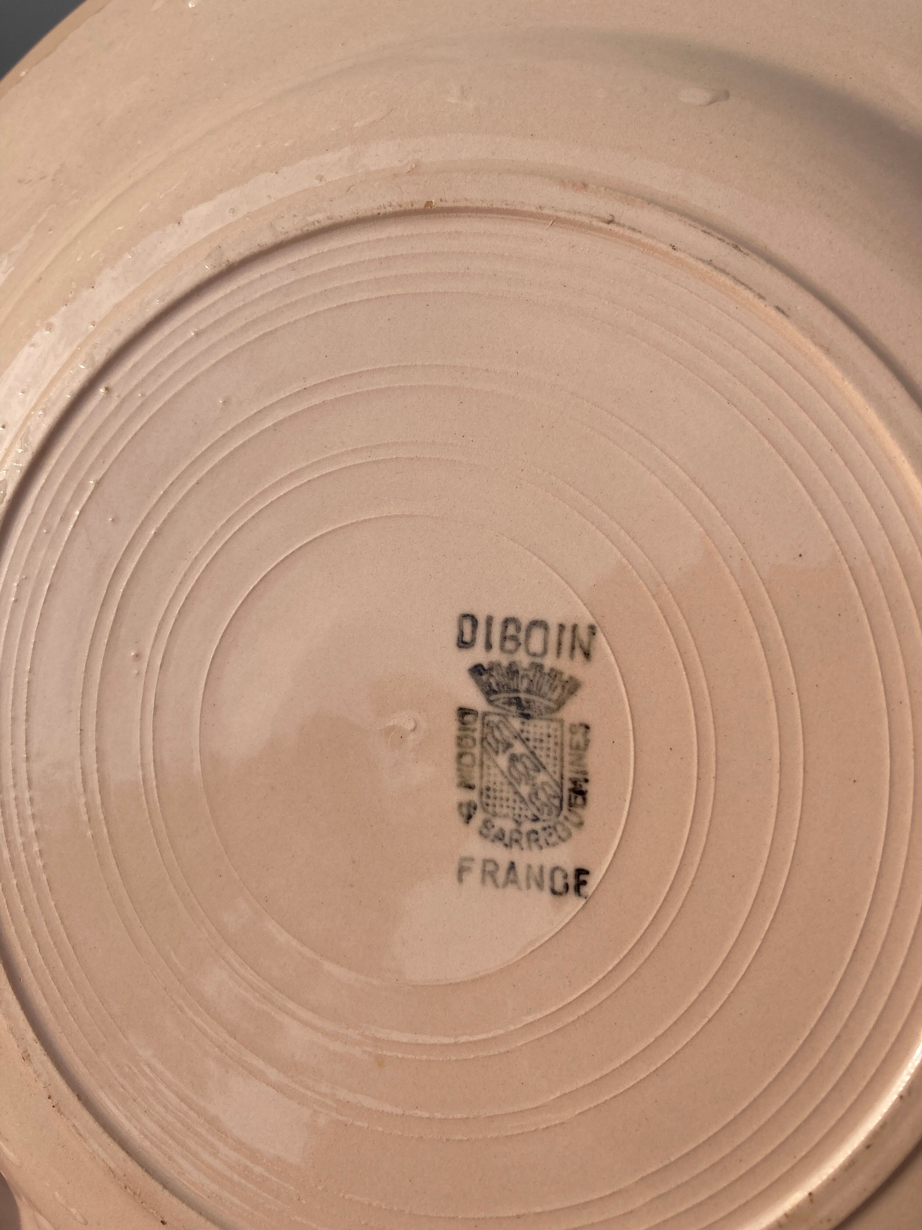 4 flat plates powder pink Digoin plain old