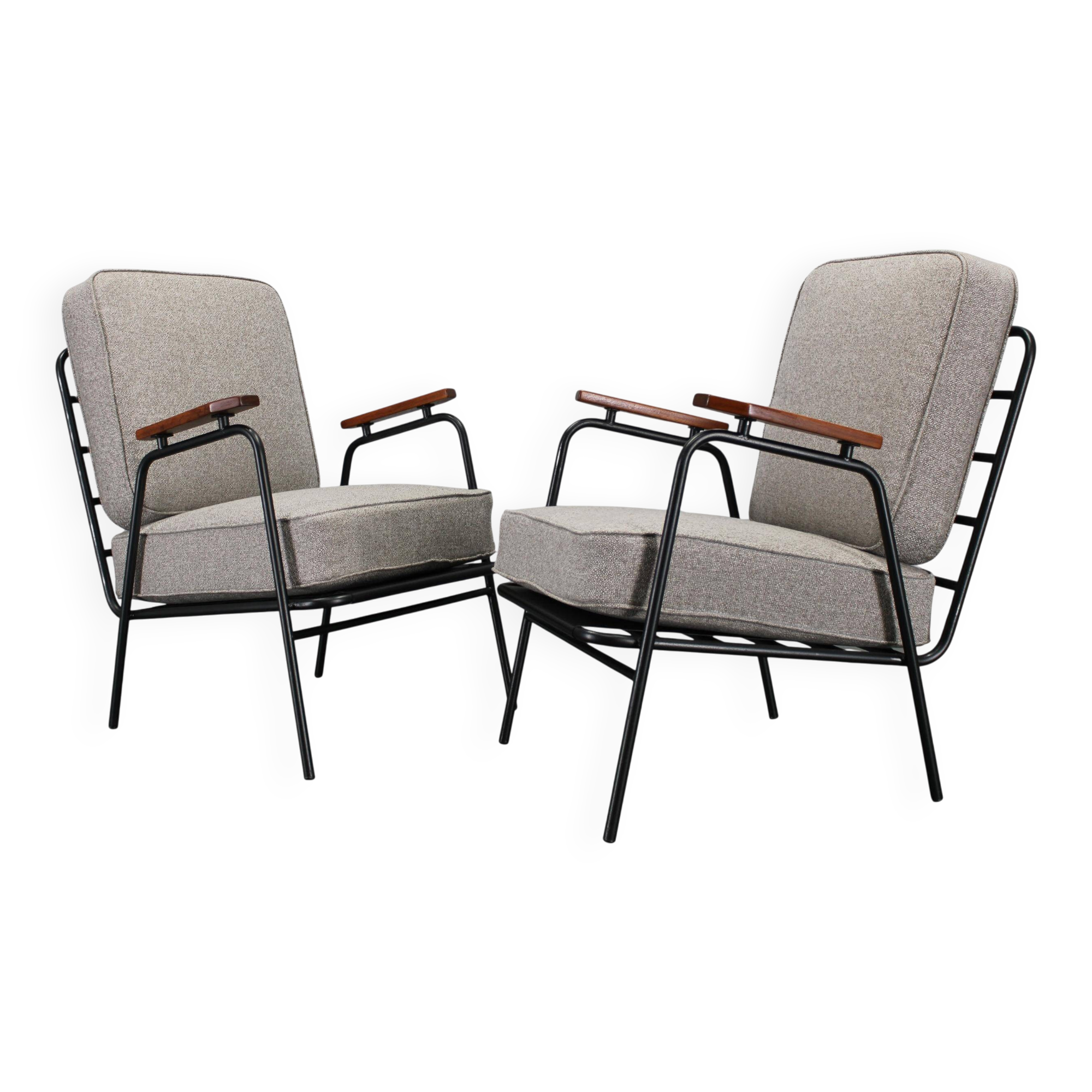 1950s pair of rare restored armchairs by RAWI, Netherlands