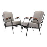 1950s pair of rare restored armchairs by RAWI, Netherlands