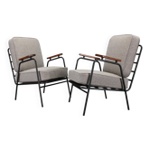 1950s pair of rare restored armchairs by RAWI, Netherlands