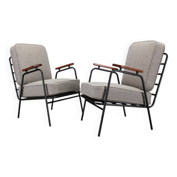 1950s pair of rare restored armchairs by RAWI, Netherlands