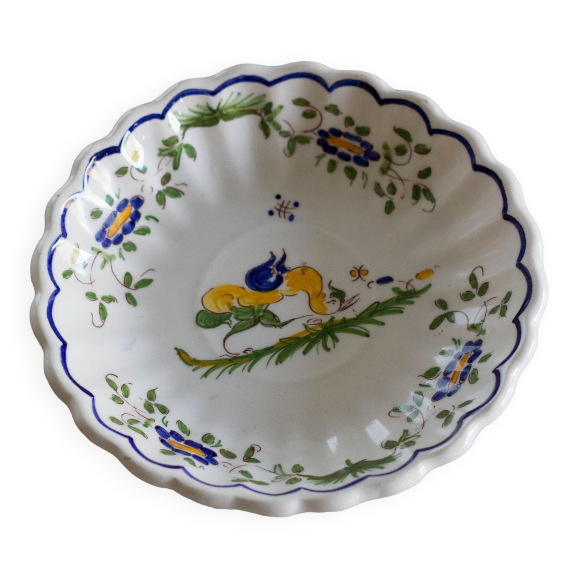 Assiette Ancienne Moustiers | 23,7 Cm | Faïence | État Correct