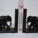 Former pair of ART DECO book greenhouses with ebony elephant motifs