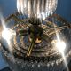 Golden brass crown chandelier and crystal taste buds 3 fires 1970