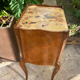 Old wooden bedside table