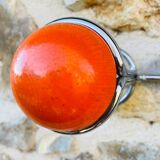 Space Age Chrome and Wood Wall Coat Rack 1970s