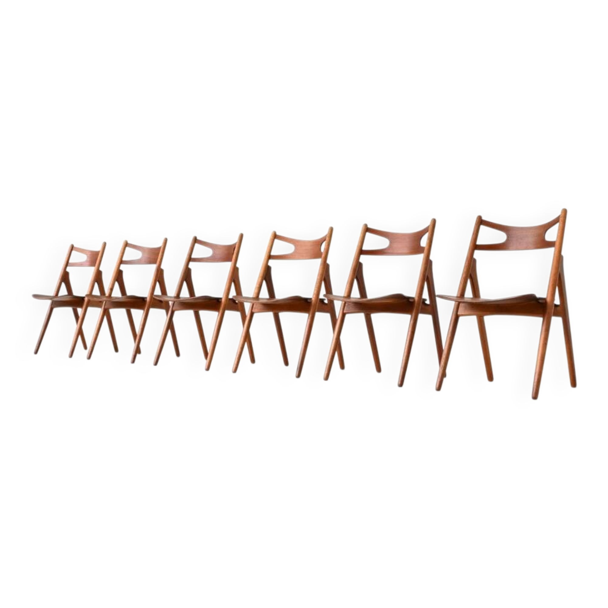 Hans Wegner Sawbuck CH29 dining chairs Carl Hansen & Son Denmark 1952