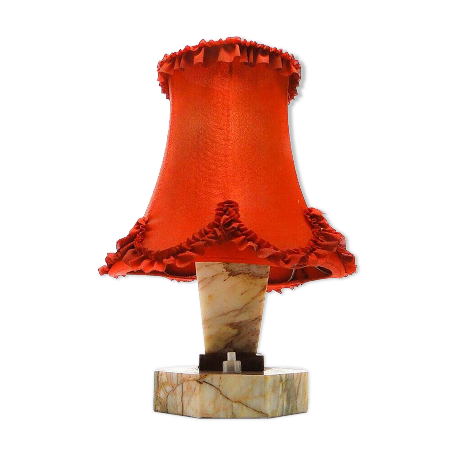Art Deco stone table lamp, Czechoslovakia, 1930s