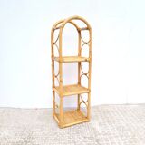 Rattan column shelf