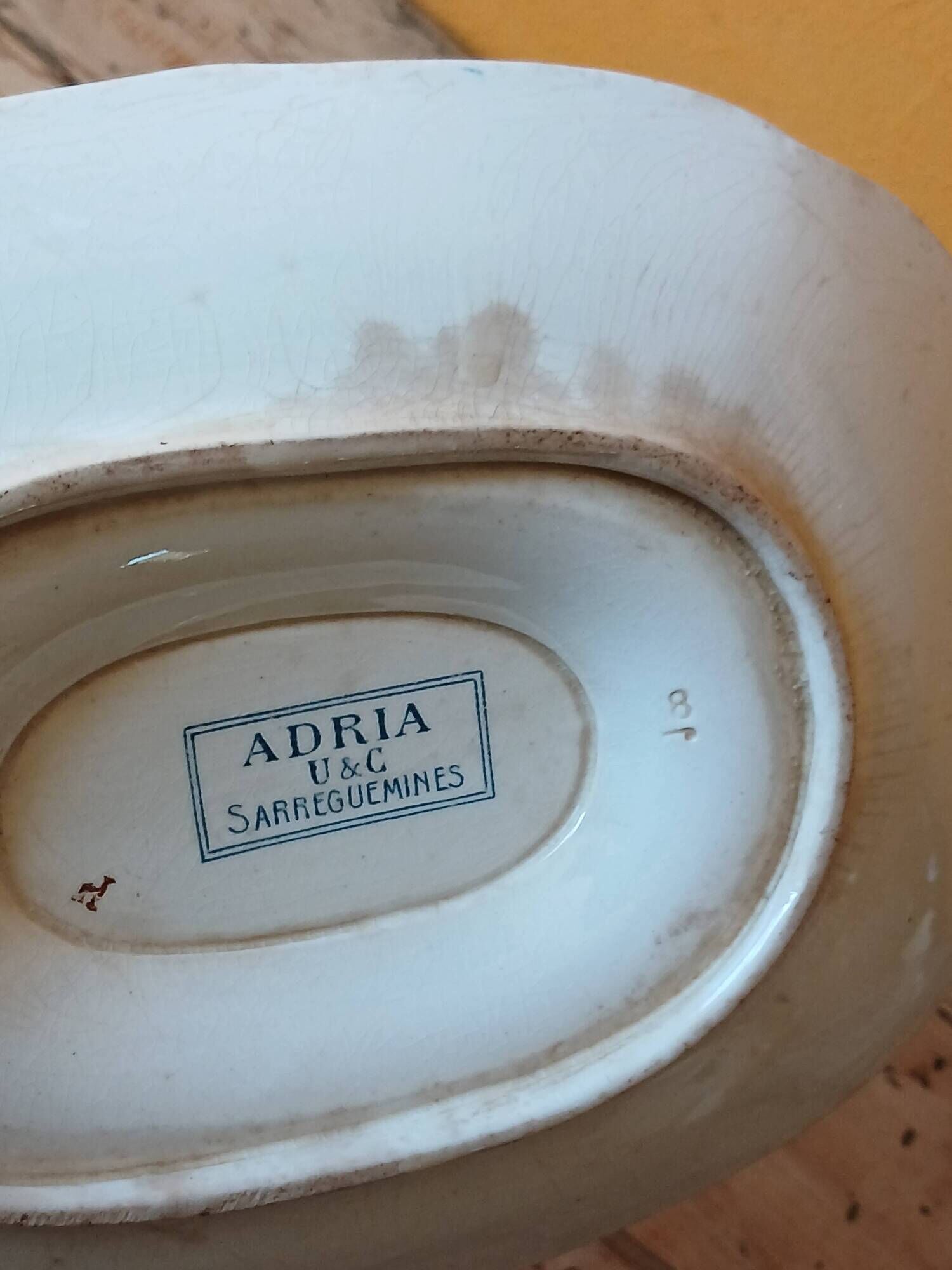 Sauceboat ironstone 1900 - Sarreguemines earthenware Adria series