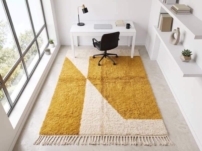 Natural wool rug for your traditional space 2/3 m