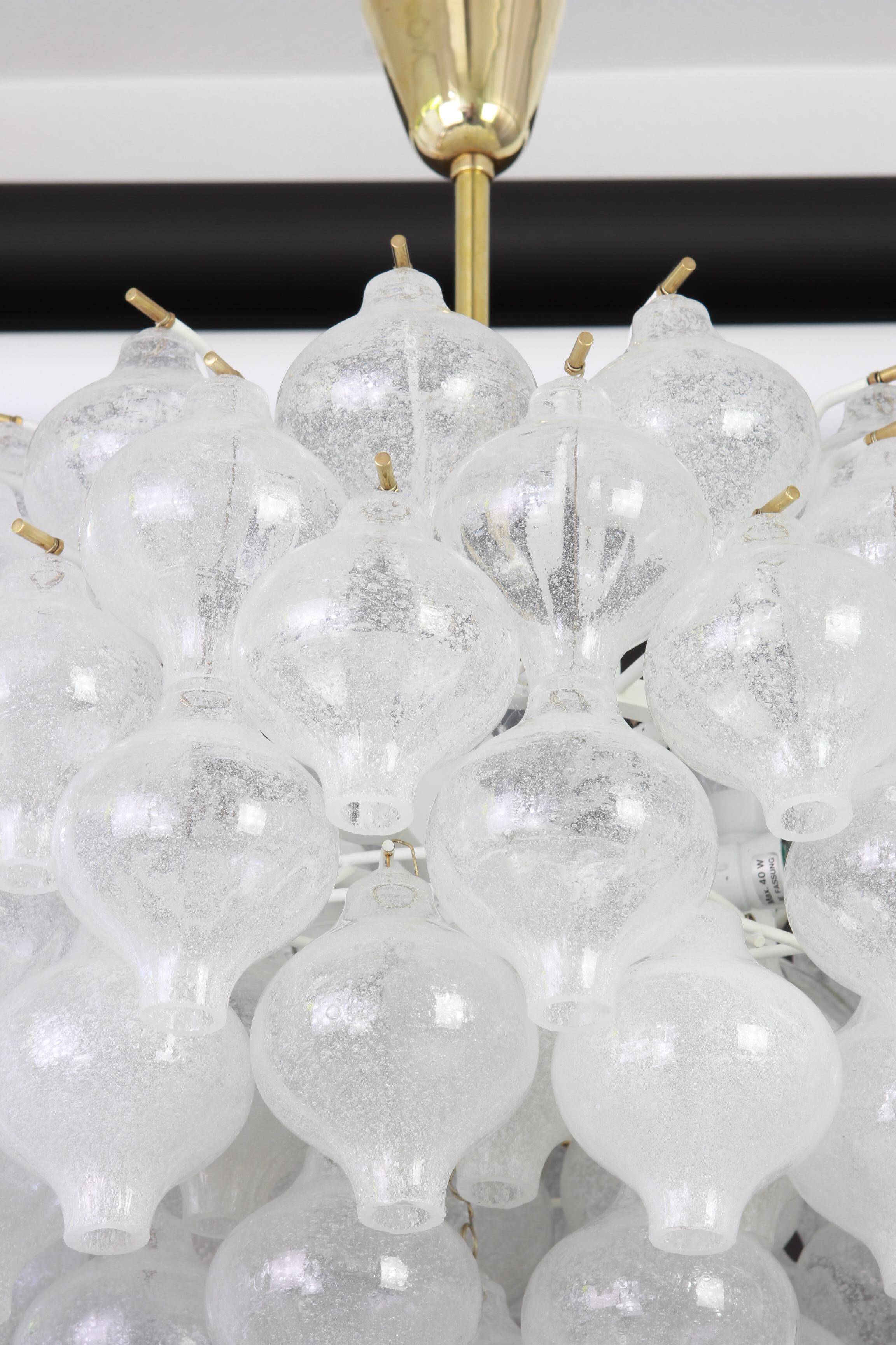 Large glass chandelier Tulipan by Kalmar, Austria, 1960s