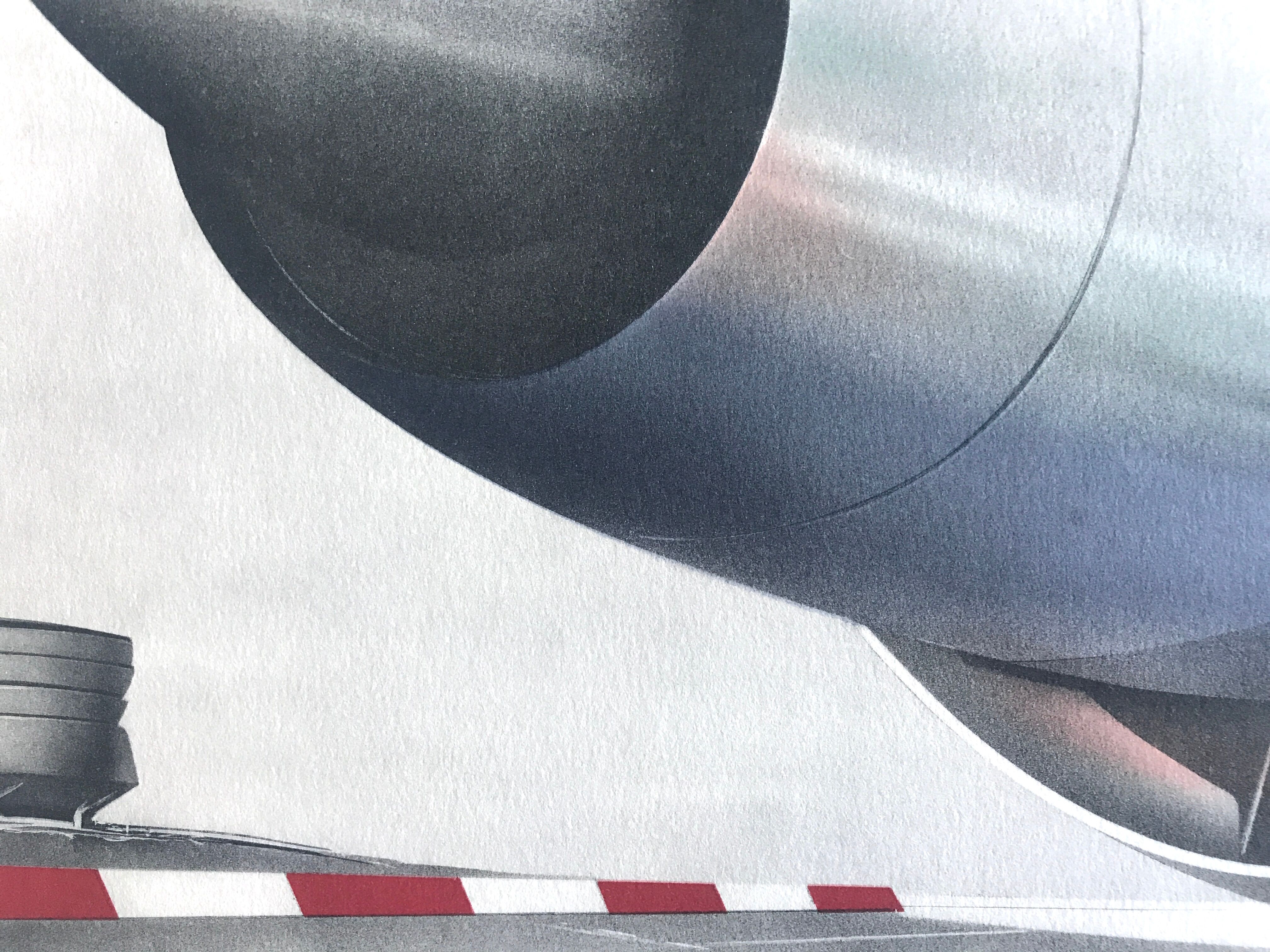 Original lithograph by Peter Klasen, Aerodrome, 1978