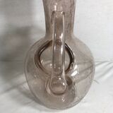 Carafe verseuse en verre soufflé bullé