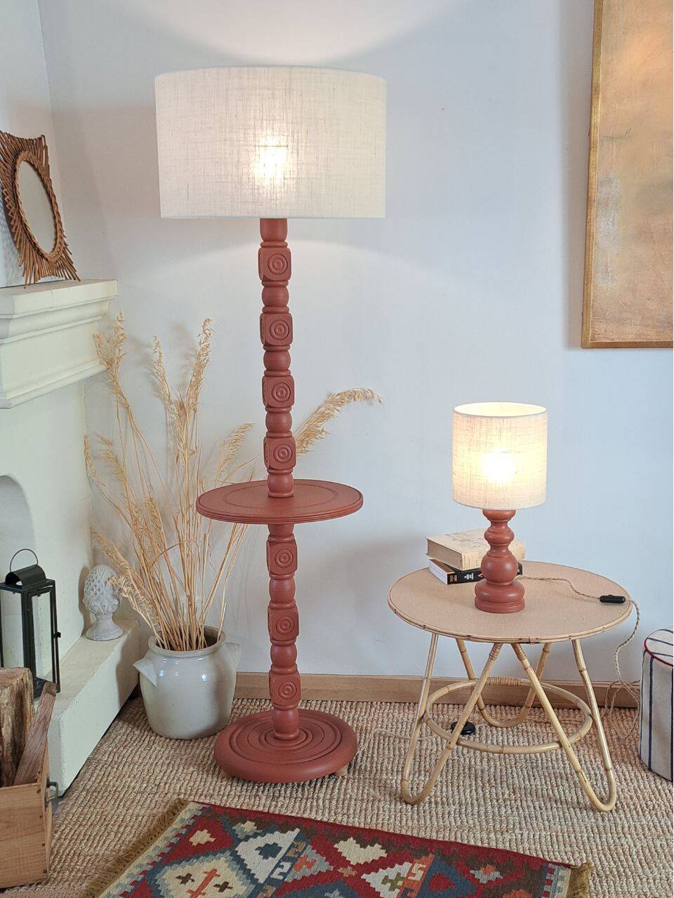 Vintage terracotta floor lamp