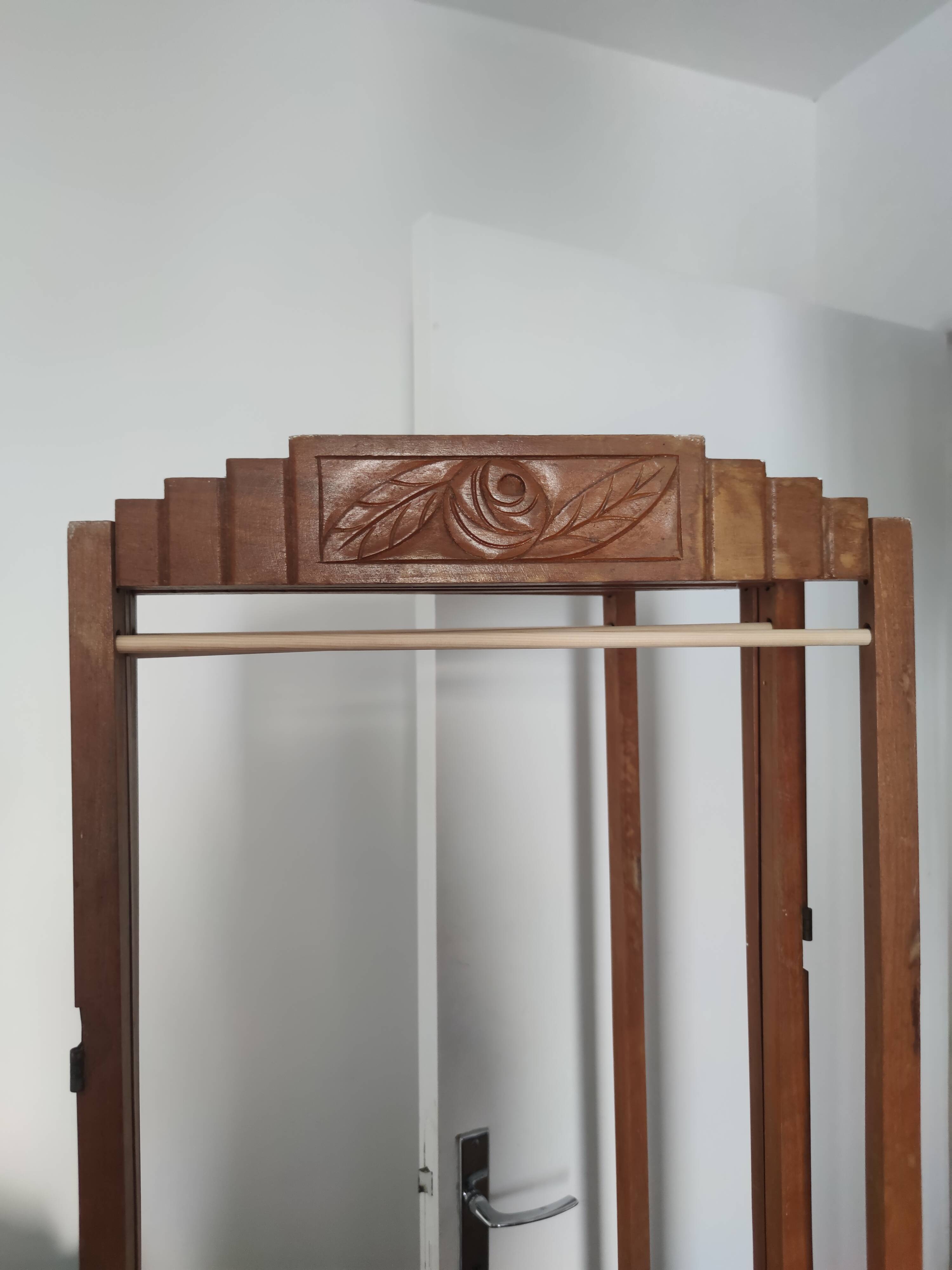 Carved wooden screen 4 panels