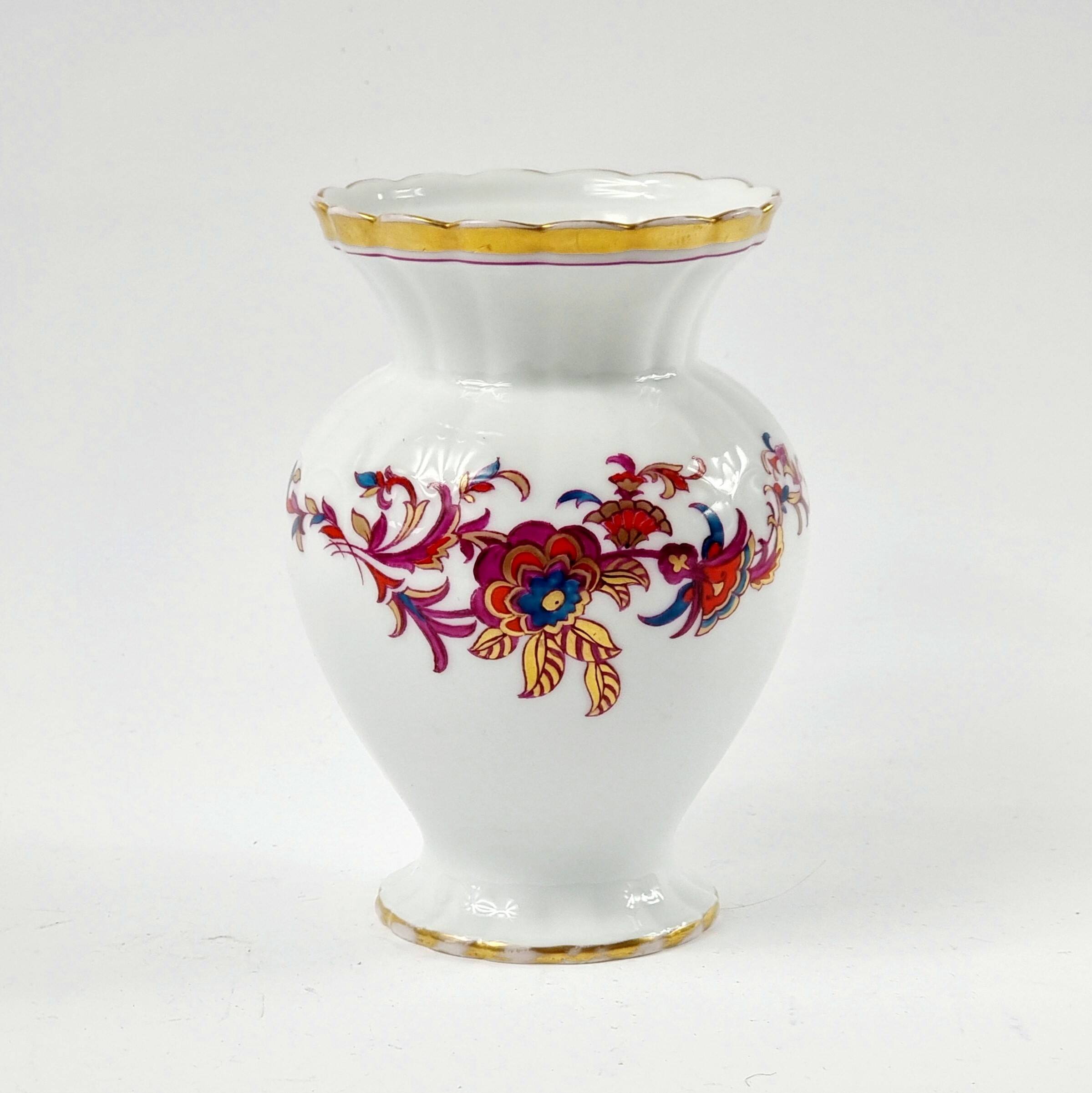 Vintage Hand Painted Porcelain Vase from Fürstenberg, Germany, 1960s/1970s