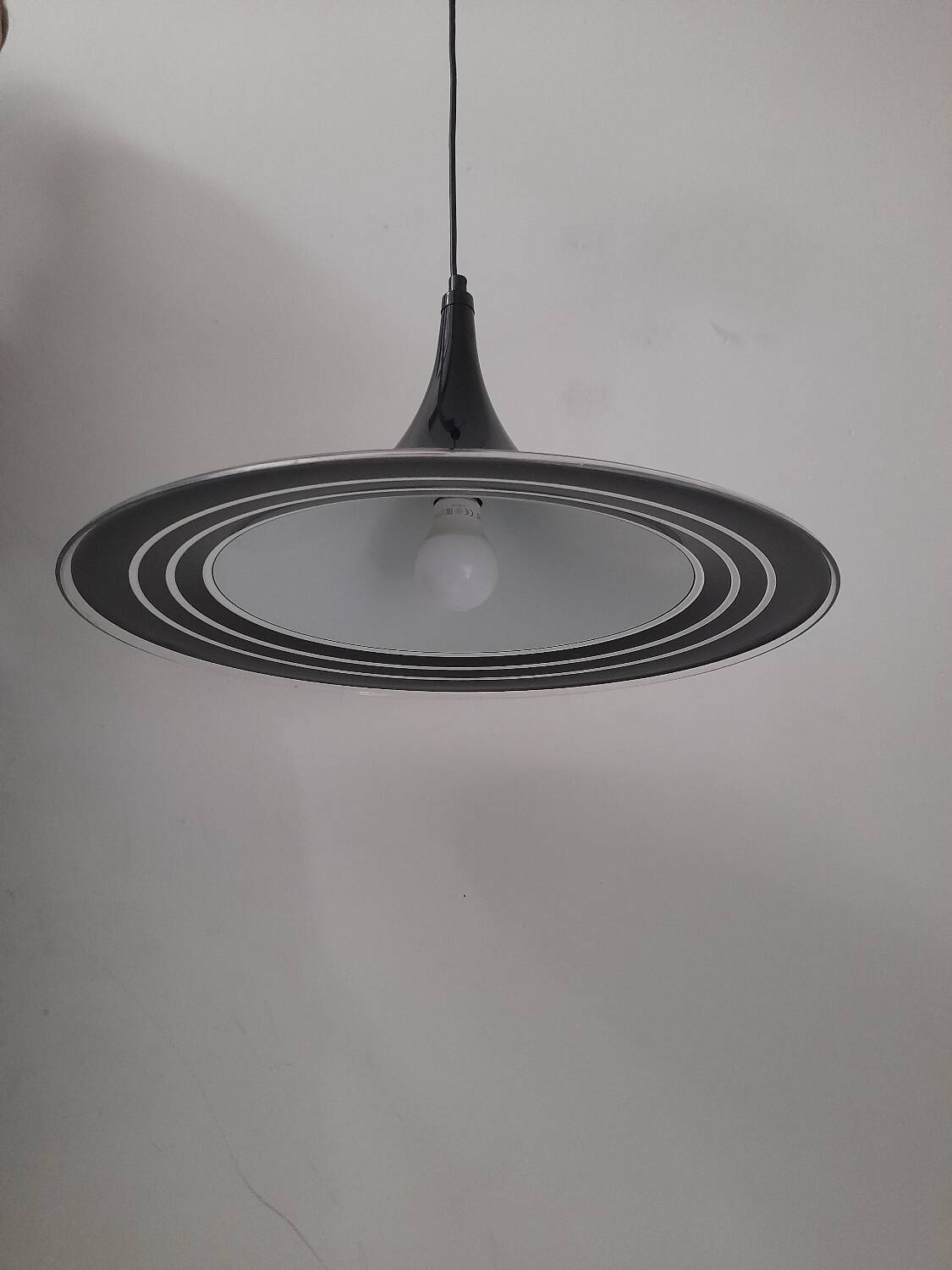 Large Meblo trumpet pendant light from the 70s