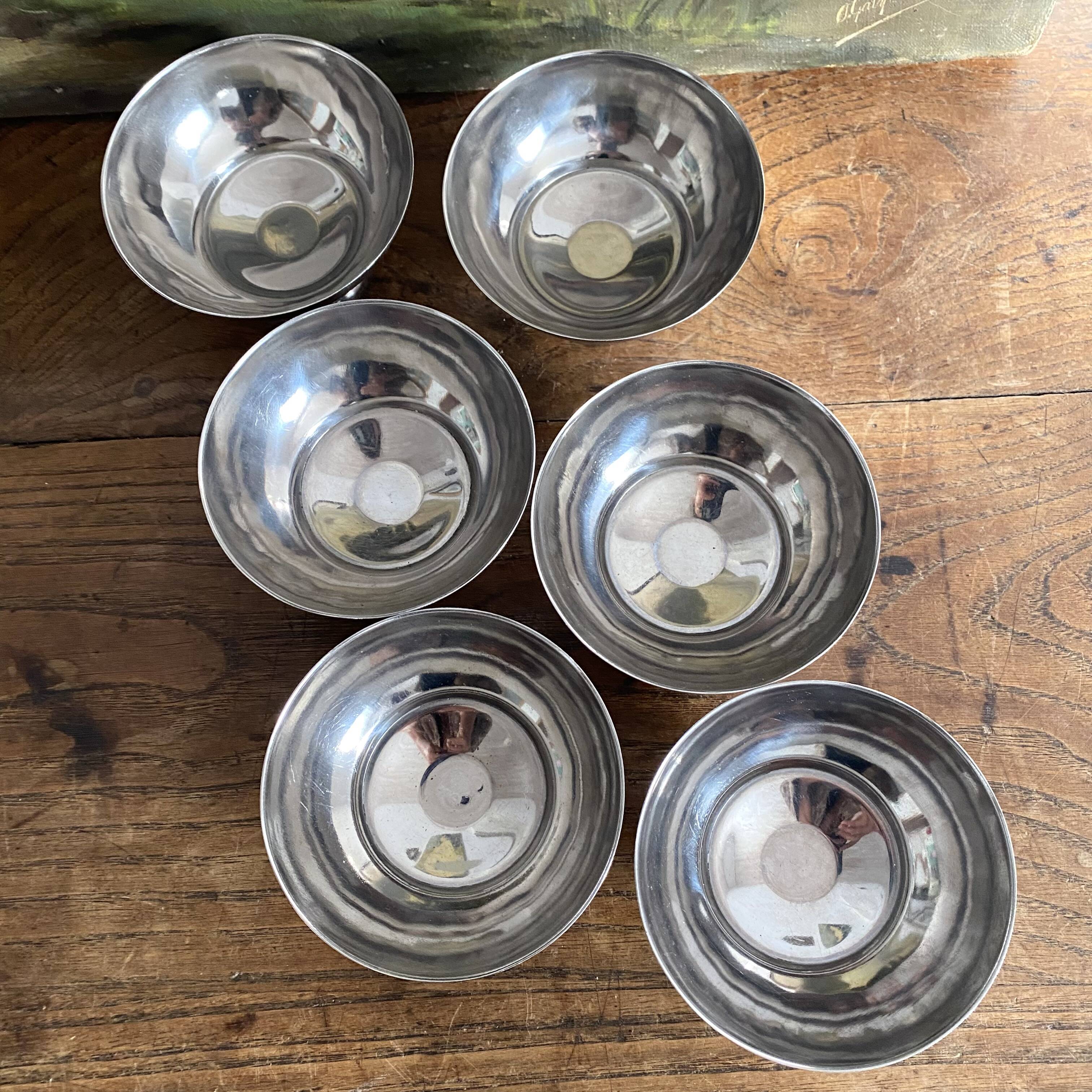 Vintage stainless steel cups from France