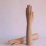 Wooden glove display mannequin hands, 1930s, set of 2.