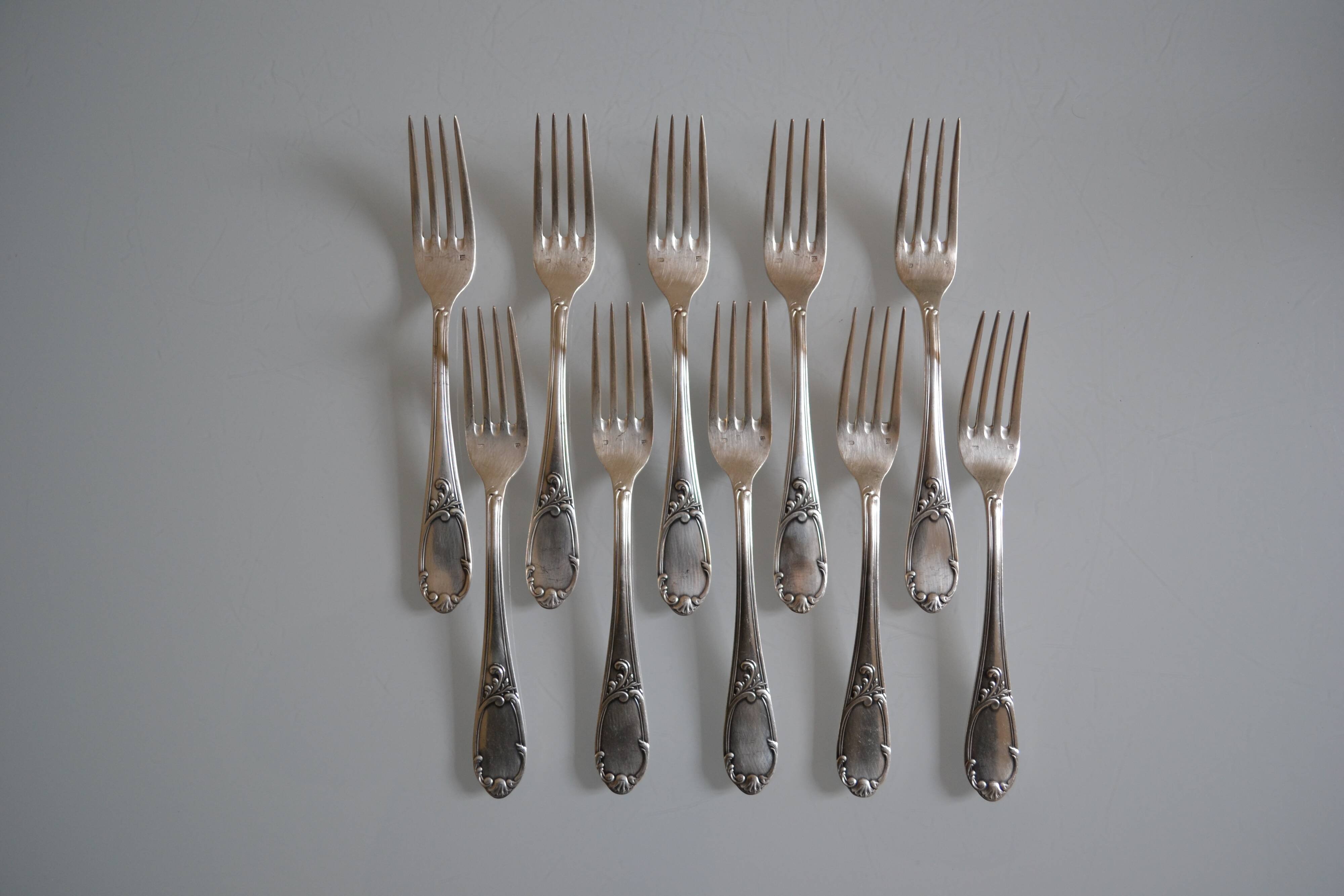 10 Frionnet François silver-plated table forks