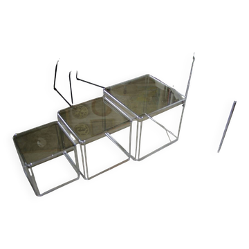 vintage graphic side table by max sauze 1970